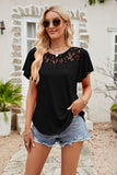 Spliced Lace Flutter Sleeve Top- ONLINE ONLY 2-10 DAY SHIPPING
