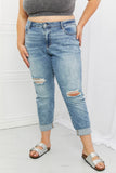 Judy Blue Maika Full Size Paisley Patterned Boyfriend Jeans- ONLINE ONLY- 2-7 DAY SHIPPING