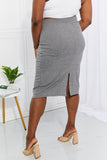 Zenana Full Size Effortless Class Ribbed Midi Skirt - ONLINE ONLY 2-10 DAY SHIPPING