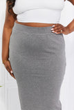 Zenana Full Size Effortless Class Ribbed Midi Skirt - ONLINE ONLY 2-10 DAY SHIPPING