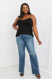 Celeste In The Moment Full Size Lace Detail Tank Top in Black- ONLINE ONLY- 2-7 DAY SHIPPING