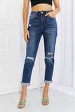 Vervet by Flying Monkey Full Size Distressed Cropped Jeans with Pockets- ONLINE ONLY 2-10 DAY SHIPPING