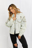 POL Bead It Up Beaded Denim Jacket- ONLINE ONLY- 2-7 DAY SHIPPING