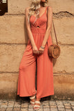 Smocked Spaghetti Strap Wide Leg Jumpsuit - ONLINE ONLY 2-7 DAY SHIP