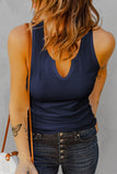 Notched Neck Ribbed Tank Top- ONLINE ONLY- 2-7 DAY SHIPPING