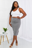Zenana Full Size Effortless Class Ribbed Midi Skirt - ONLINE ONLY 2-10 DAY SHIPPING