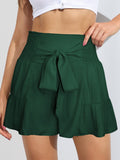 Smocked Tie-Front High-Rise Shorts- ONLINE ONLY 2-10 DAY SHIPPING