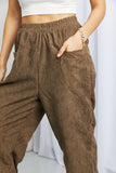Zenana School Night Corduroy Loose Fit Pants in Mocha- ONLINE ONLY 2-10 DAY SHIPPING