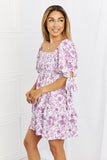 White Birch Touch of Elegance Full Size Floral Ruffle Mini Dress- ONLINE ONLY- Shipping 2-7 days