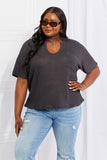 Zenana Full Size Spring It On Keyhole Jacquard Sweater in Gray - ONLINE ONLY 2-10 DAY SHIPPING
