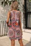 Printed Round Neck Sleeveless Dress with Pockets - ONLINE ONLY 2-7 DAY SHIP