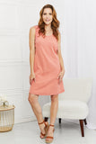 HEYSON Sweet Life Cut-Out Sleeveless Mini Dress in Peach- ONLINE ONLY- 2-7 DAY SHIPPING
