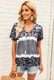 Leopard V-Neck Tee Shirt- ONLINE ONLY 2-10 DAY SHIPPING