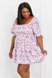 White Birch Touch of Elegance Full Size Floral Ruffle Mini Dress- ONLINE ONLY- Shipping 2-7 days