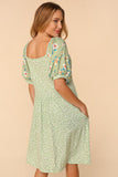 Haptics Full Size Floral Lantern Sleeve Dress with Pockets - ONLINE ONLY 2-10 DAY SHIPPING