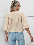 Tie Neck Balloon Sleeve Blouse - ONLINE ONLY