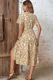 Floral V-Neck Front Slit Dress- ONLINE ONLY 2-10 DAY SHIPPING