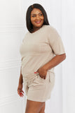 Zenana Lazy Days Full Size Loose Fit Shirt and Shorts Set - ONLINE ONLY 2-10 DAY SHIPPING
