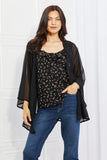 Melody Just Breathe Full Size Chiffon Kimono in Black - ONLINE ONLY 2-10 DAY SHIPPING