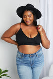 Zenana Full Size Textured Spaghetti Strap Bralette in Black - ONLINE ONLY 2-10 DAY SHIPPING