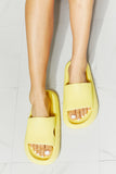 MMShoes Arms Around Me Open Toe Slide in Yellow- ONLINE ONLY 2-10 DAY SHIPPING