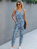Camo Printed Causal Tank Jumpsuit - In Store