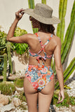 Floral Crisscross Tie Back Bikini Set- ONLINE ONLY 2-10 DAY SHIPPING