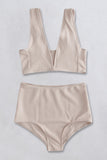Ribbed V-Neck Bikini Set- ONLINE ONLY 2-10 DAY SHIPPING