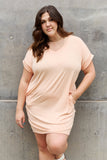 Culture Code Full Size Relaxed V-Neck T-Shirt Dress- ONLINE ONLY 2-7 DAY SHIPPING
