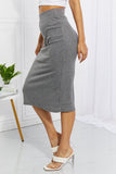 Zenana Full Size Effortless Class Ribbed Midi Skirt - ONLINE ONLY 2-10 DAY SHIPPING