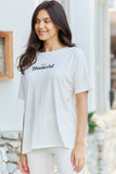 GeeGee My Go-To Full Size T-Shirt and Biker Shorts Lounge Set in White- ONLINE ONLY 2-10 DAY SHIPPING