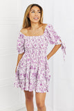 White Birch Touch of Elegance Full Size Floral Ruffle Mini Dress- ONLINE ONLY- Shipping 2-7 days
