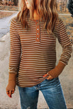 Striped Quarter Snap Long Sleeve T-Shirt