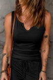 Notched Neck Ribbed Tank Top- ONLINE ONLY- 2-7 DAY SHIPPING