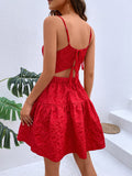 Textured Spaghetti Strap Cutout Dress- ONLINE ONLY 2-10 DAY SHIPPING