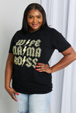 mineB Full Size Leopard Lightning Graphic Tee in Black- ONLINE ONLY 2-10 DAY SHIPPING