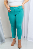YMI Jeanswear Kate Hyper-Stretch Full Size Mid-Rise Skinny Jeans in Sea Green- ONLINE ONLY 2-10 DAY SHIPPING