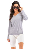 V-Neck Drop Shoulder Open Back Sweatshirt- ONLINE ONLY 2-10 DAY SHIPPING