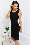 BOMBOM Heartbeat Side Shirring Sleeveless Dress- ONLINE ONLY 2-10 DAY SHIPPING