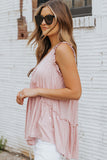 Foil Frill Trim Sleeveless Top- ONLINE ONLY 2-10 DAY SHIPPING