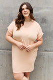 Culture Code Full Size Relaxed V-Neck T-Shirt Dress- ONLINE ONLY 2-7 DAY SHIPPING