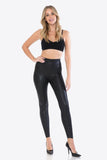 Leggings Depot Full Size PU Leather Wide Waistband Leggings in Black- ONLINE ONLY 2-10 DAY SHIPPING