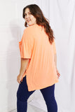 Zenana Neon Lights Full Size Raw Edge Pocket Tee - ONLINE ONLY 2-10 DAY SHIPPING