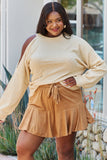 GeeGee All The Time Full Size Cold Shoulder Cable Knit Sweater - ONLINE ONLY 2-10 DAY SHIPPING