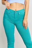 YMI Jeanswear Kate Hyper-Stretch Full Size Mid-Rise Skinny Jeans in Sea Green- ONLINE ONLY 2-10 DAY SHIPPING