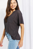 Zenana Full Size Spring It On Keyhole Jacquard Sweater in Gray - ONLINE ONLY 2-10 DAY SHIPPING