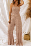Floral Spaghetti Strap Smocked Wide Leg Jumpsuit - ONLINE ONLY 2-7 DAY SHIP