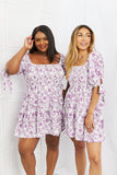 White Birch Touch of Elegance Full Size Floral Ruffle Mini Dress- ONLINE ONLY- Shipping 2-7 days
