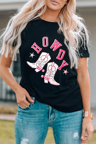 HOWDY Cowboy Boots Graphic Tee- ONLINE ONLY 2-10 DAY SHIPPING