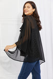 Melody Just Breathe Full Size Chiffon Kimono in Black - ONLINE ONLY 2-10 DAY SHIPPING